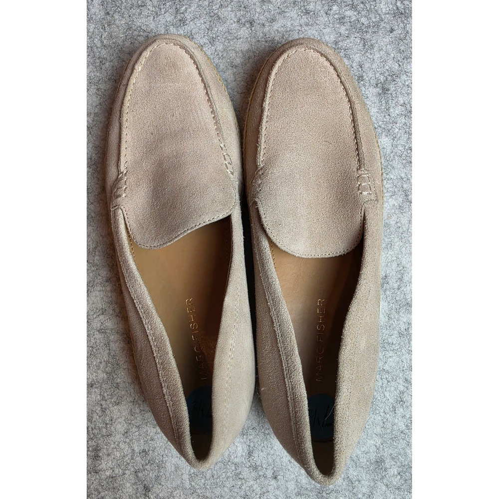 Marc Fisher Womens Tan Suede Espadrille Loafers Size 7.5 M Slip On Shoes EUC